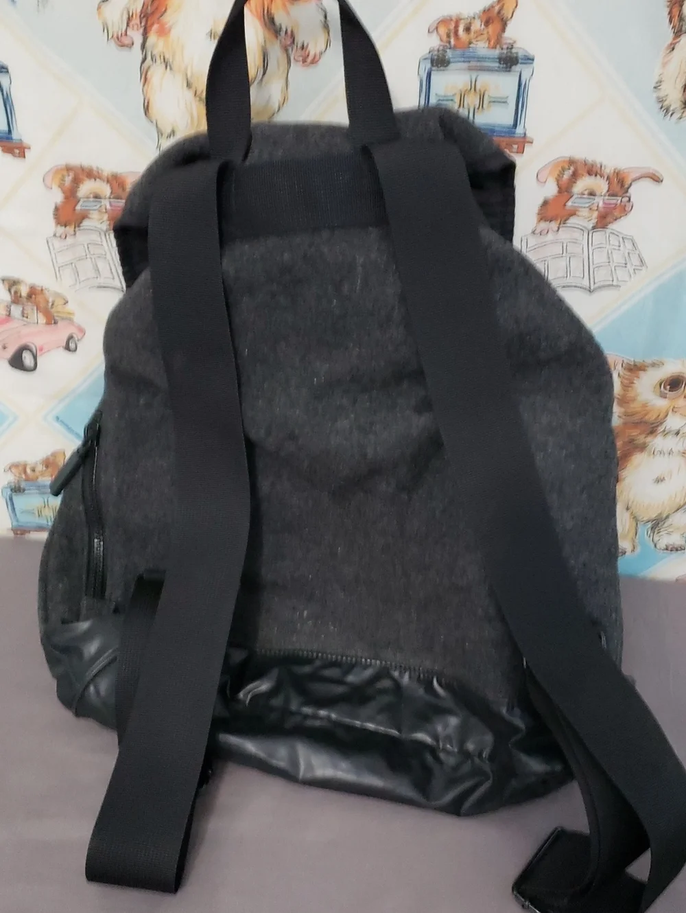 Vintage Ralph Lauren Polo Sport Backpack Bucket Bag Back Pack Grey Wool